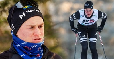 Alvar Myhlback blev diskad i sprinten under Sverigepremiären i Gällivare.