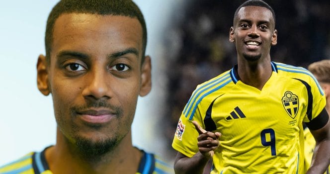 Alexander Isak har fått ta emot Guldbollen för första gången i fotbollskarriären.