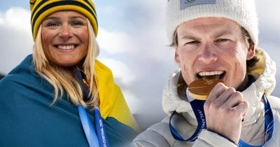 Johannes Hösflot Kläbo med klockrena ord till Frida Karlsson efter bådas OS-guld.