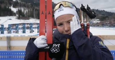 Johanna Hagström i tårar efter uttåget i vinter-OS 2026.