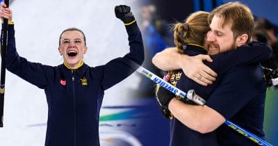 Syskonen Isabella och Rasmus Wranå vinner OS-guld i mixed curling på vinter-OS 2026.