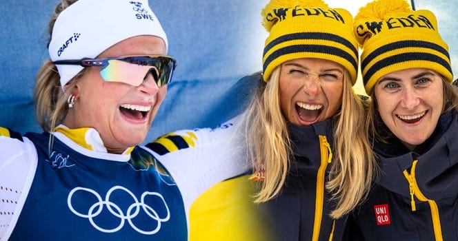 Frida Karlsson vinner andra raka OS-guldet på 10 km fritt och Ebba Andersson tar OS-silver på vinter-OS.