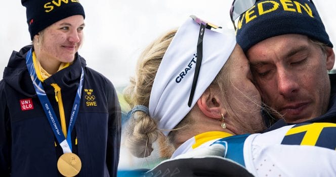 Linn Svahn har ett förhållande tillsammans med lagkamraten Johan Häggström.