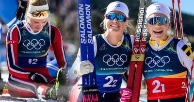 Jonna Sundling och Maja Dahlqvist vinner OS-guld i lagsprint framför ögonen på bedrövade norskor.