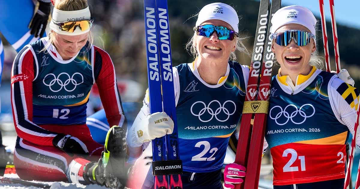 Jonna Sundling och Maja Dahlqvist vinner OS-guld i lagsprint framför ögonen på bedrövade norskor.