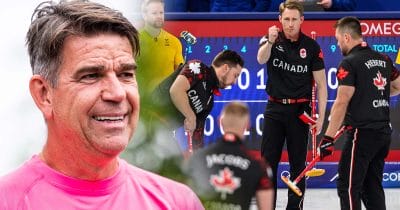 Patrick Ekwall erkänner vad han tycker om kanadensiske curlingspelaren Marc Kennedy under vinter-OS 2026.