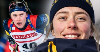 Skidskytten Elvira Öberg testar en helt ny sport.