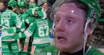 Fredrik Olofsson stöttas efter tårarna i TV4