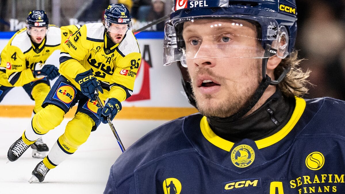 Jacob de la Rose placeras i SHL-klubben Färjestad. Tre Kronor-lagkamraten Jack Berglund försöker övertala honom.