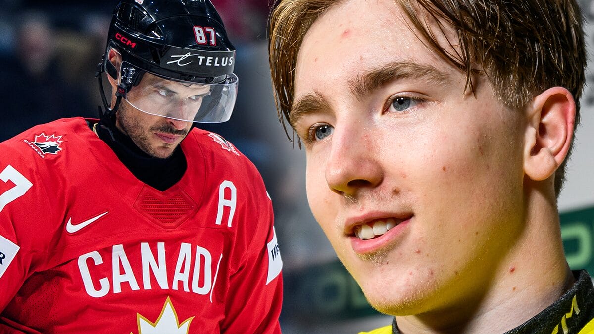 Viggo Björcks ord till Sidney Crosby i spelartunneln efter VM-premiären.
