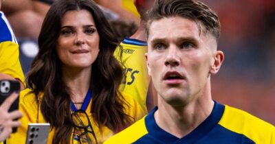 Viktor Gyökeres flickvän Ines dök upp på läktaren under VM