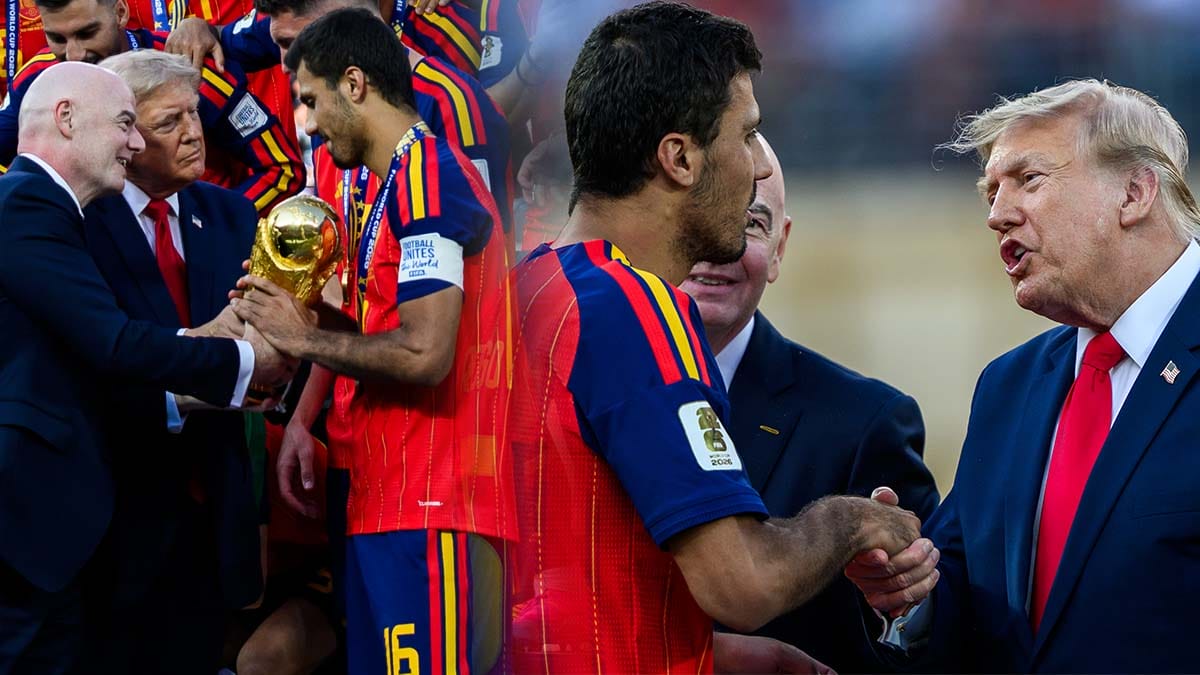 När Donald Trump delade ut VM-guldmedaljer till Spanien så sa han samma sju ord till alla spelare.