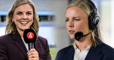 Petra Svensson är en sportkommentator i Allsvenskan på TV4.