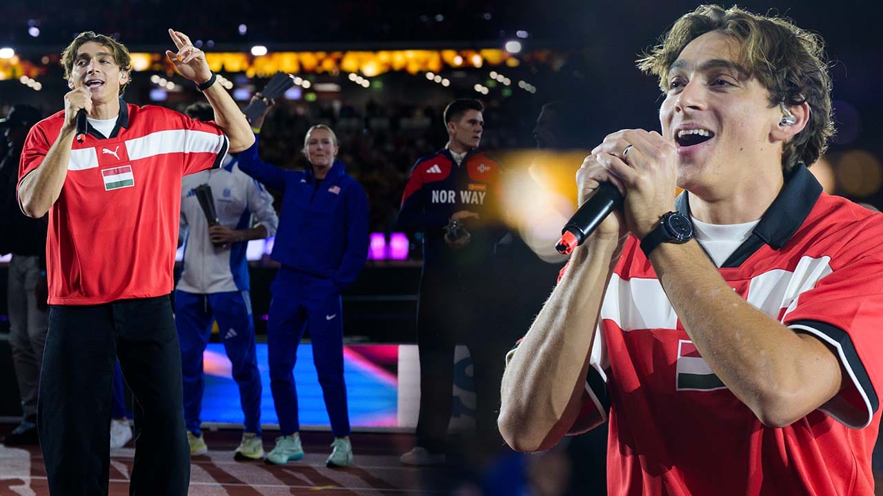 Armand Duplantis uppträdde med sin nya låt på Ultimate Championship, men alla pratar om vad som händer i bakgrunden.