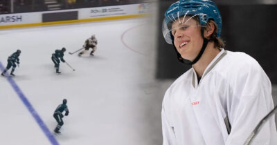 Ivar Stenberg hyllas i Nordamerika efter debuten för San Jose Sharks.