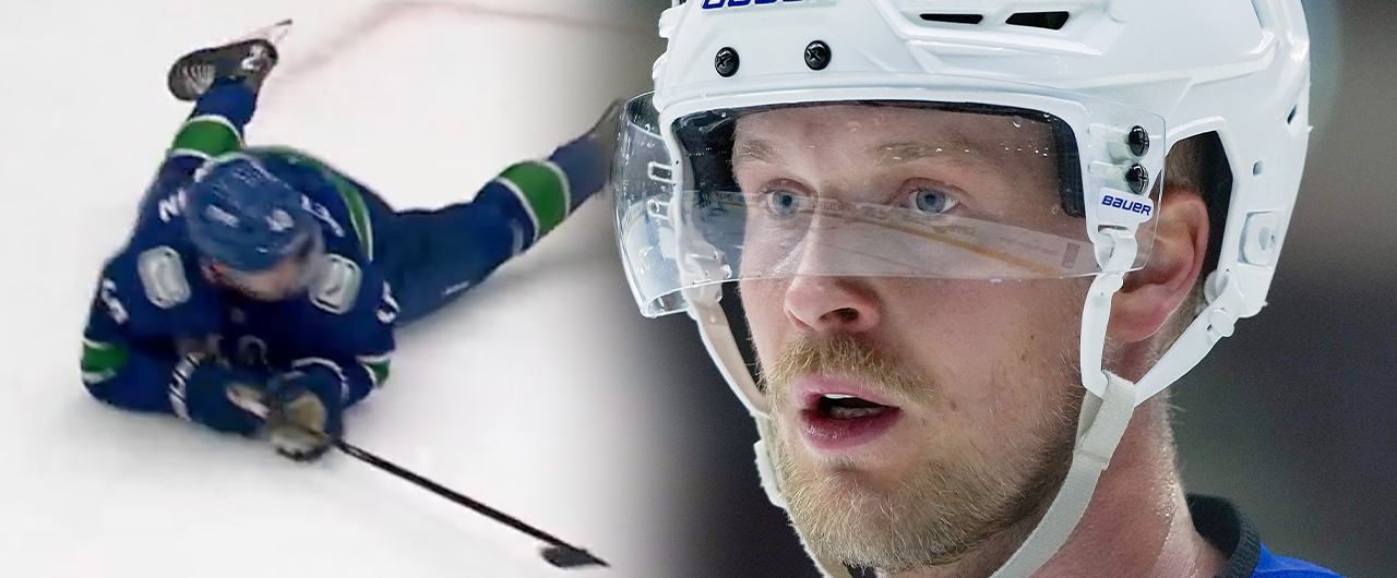Därför hyllas Elias Pettersson – trots klumpiga fusket på isen.