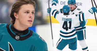 Ivar Stenberg har skrivit hockeyshistoria i NHL och slagit nytt rekord i San Jose Sharks.