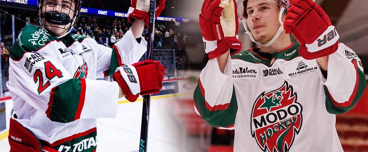 Modos juniorer Milan Sundström och Elton Hermansson blev stora hjältar i HockeyAllsvenskan.