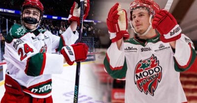 Modos juniorer Milan Sundström och Elton Hermansson blev stora hjältar i HockeyAllsvenskan.