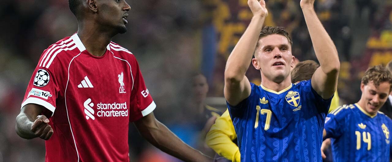 Alexander Isak och Viktor Gyökeres rankas bland världens bästa anfallare.