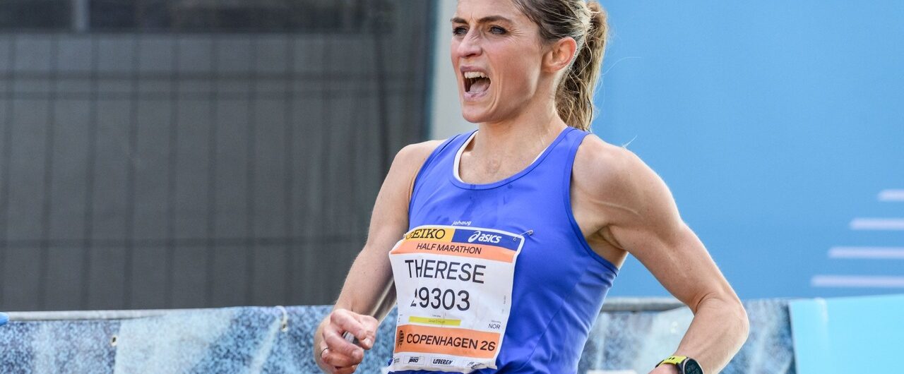 Therese Johaug, som lämnat skidspåret för en satsning på maraton
