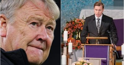 Åge Hareide ble bisatt 8. januar. Sønnen Bendik holdt minnetale.