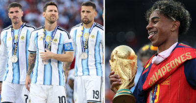 Rodrigo De Paul, Lionel Messi, Nicolas Otamendi & Lamine Yamal